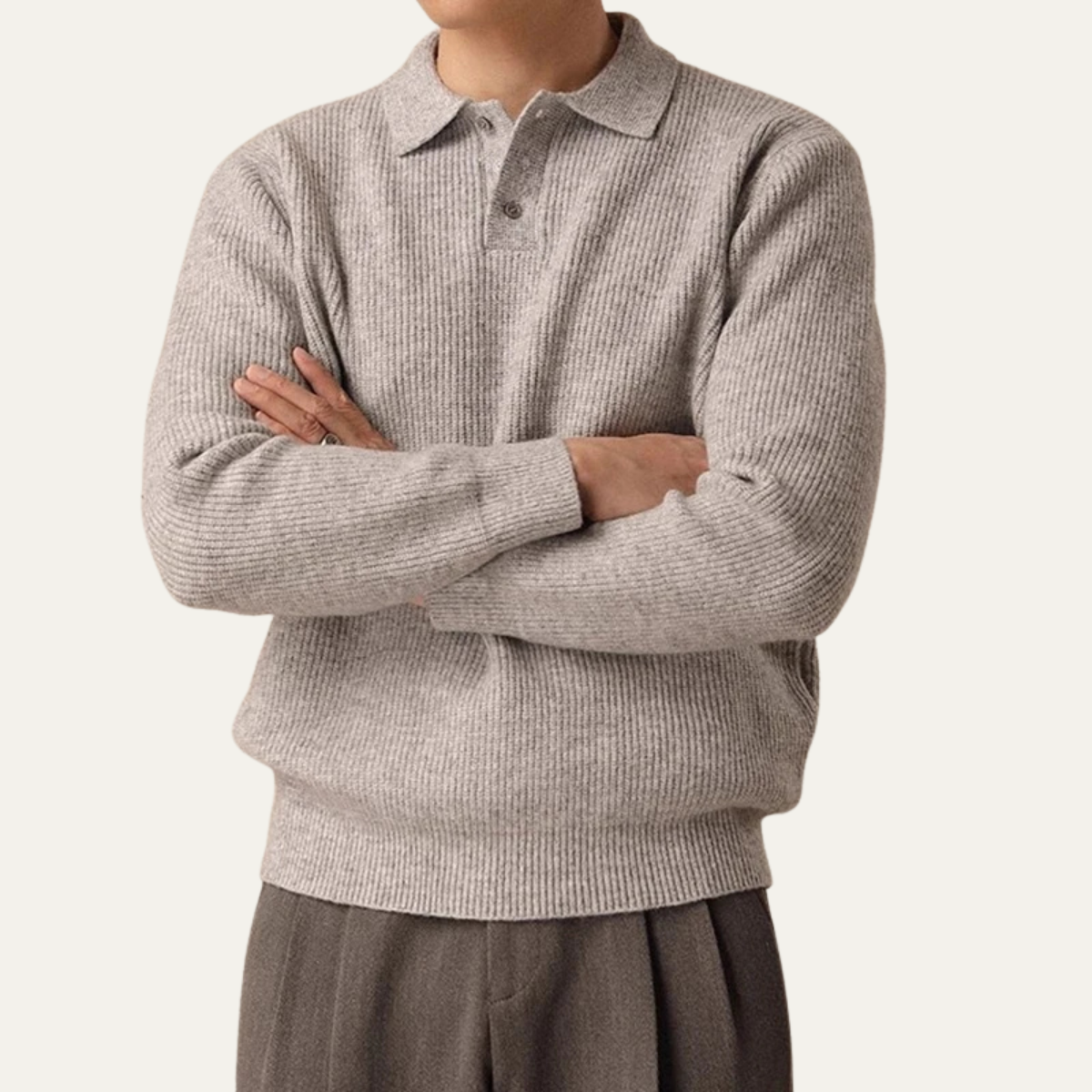 Warm Mens Knitted Crew Neck Sweater