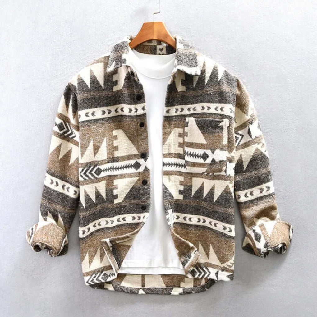 Bohemian Tribal Pattern Shirt Jacket