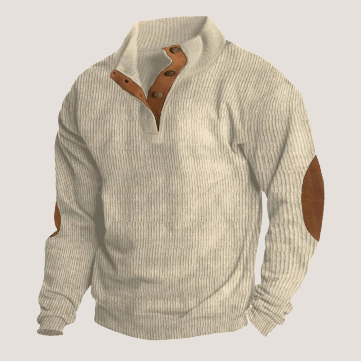 Rugged Men's Textured Crew Sweater