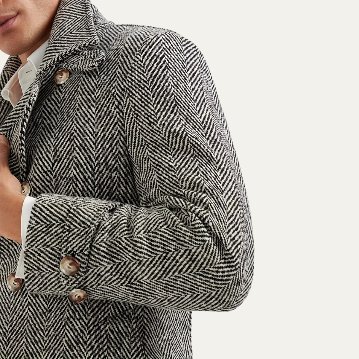 Classic Men's Wool Double Breasted Overcoat