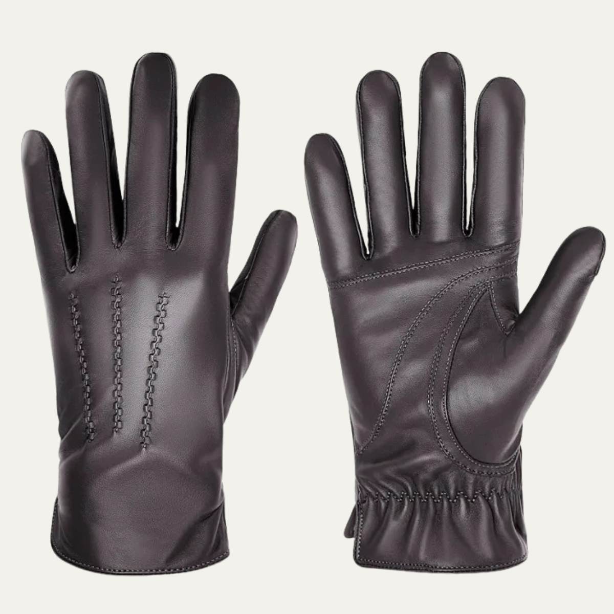 Warm Men's Fleece Lined Leather Gloves