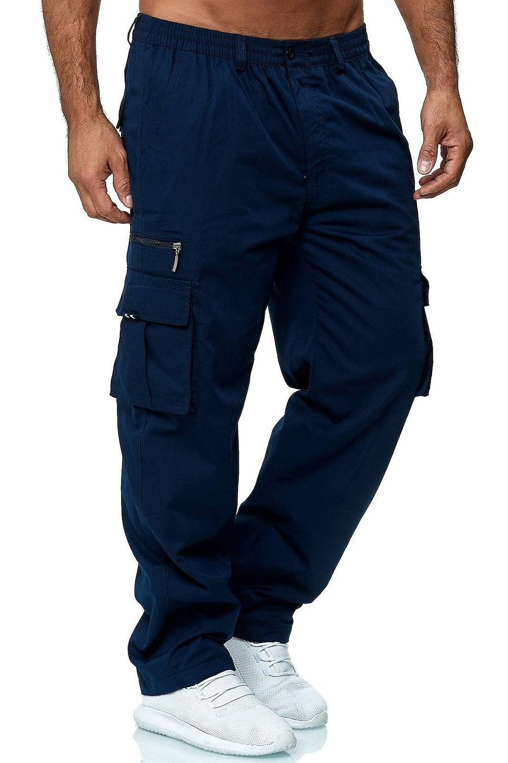Men's Casual Cargo Pants Trousers Multi-pocket Loose Work Pants Outdoor Trousers Sports Fitness