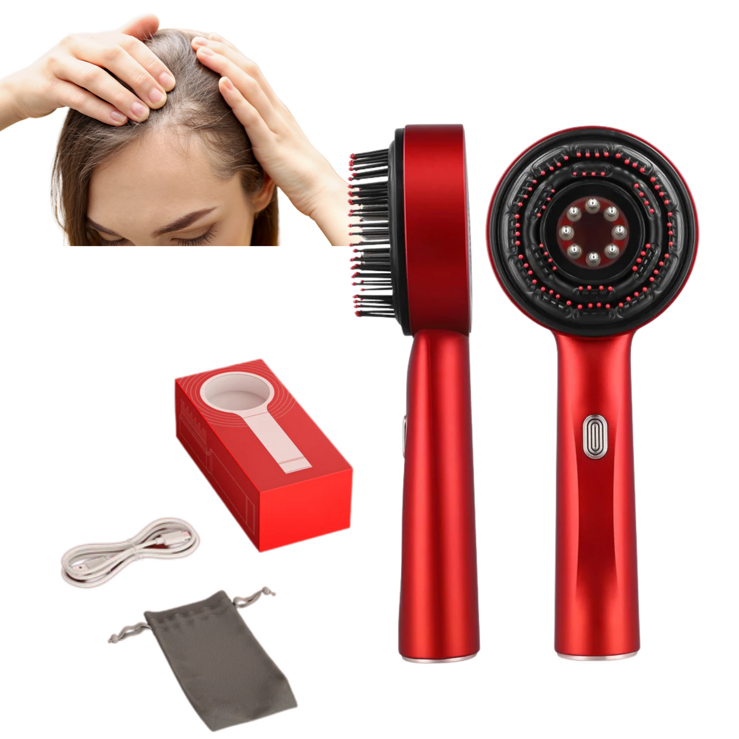 Compact Rechargeable Hair Growth Massager