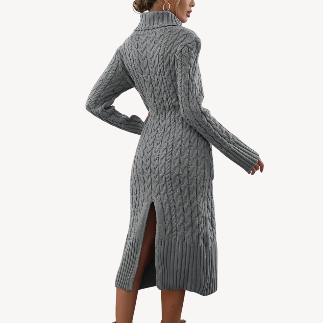 Charcoal Crew Neck Sweater Dress