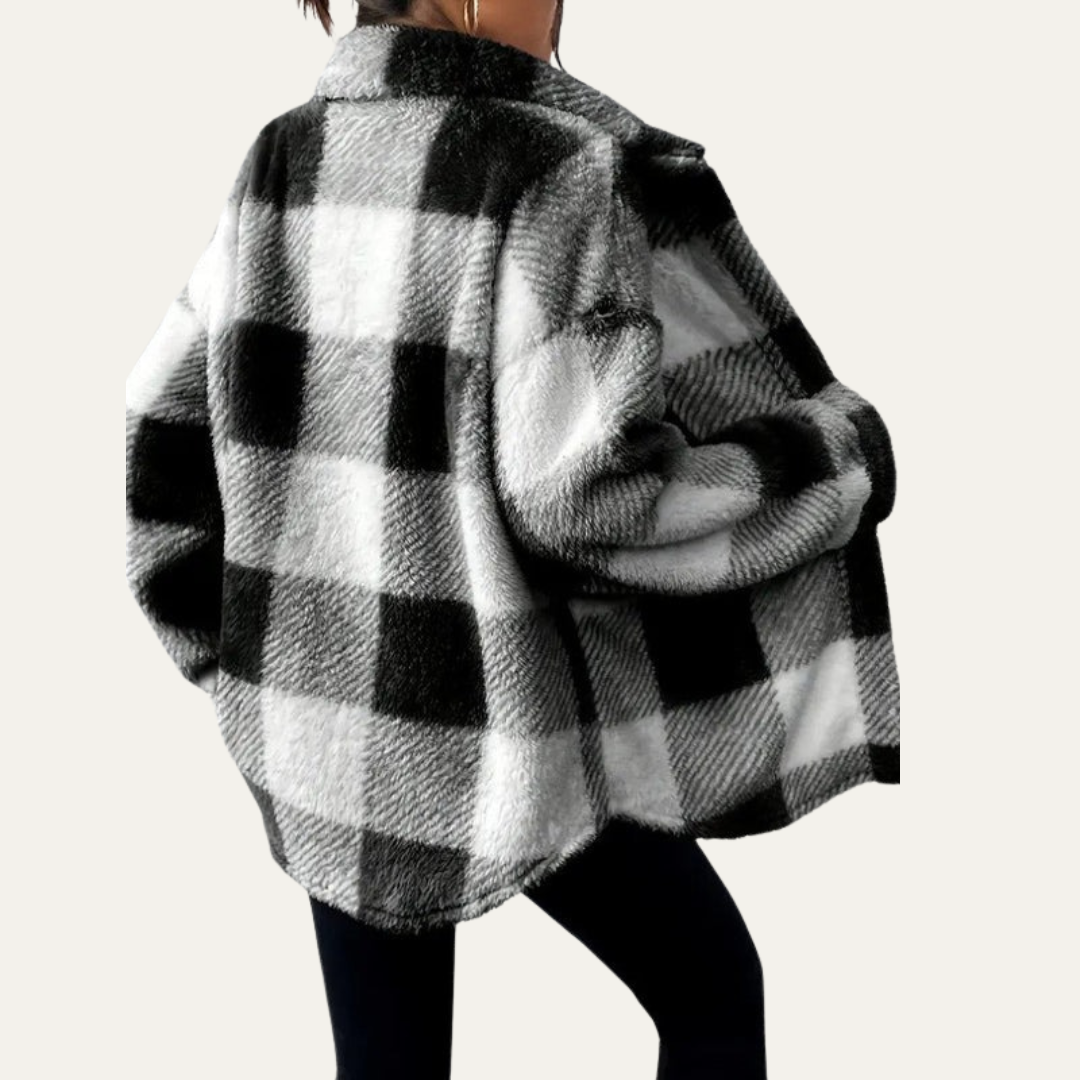Ladies Large Check Flannel Jacket