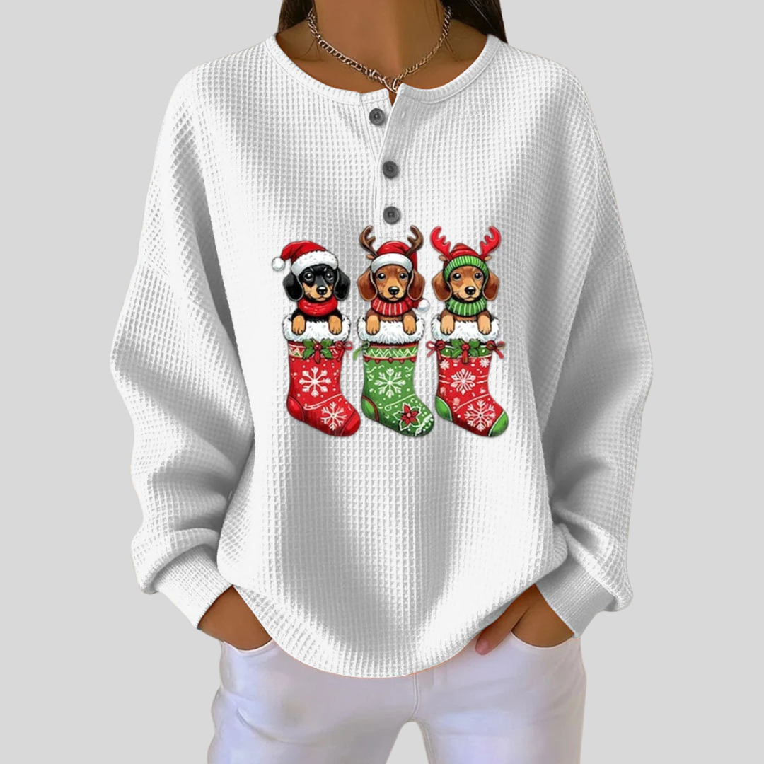 Classic Holiday Dog Pattern Sweater