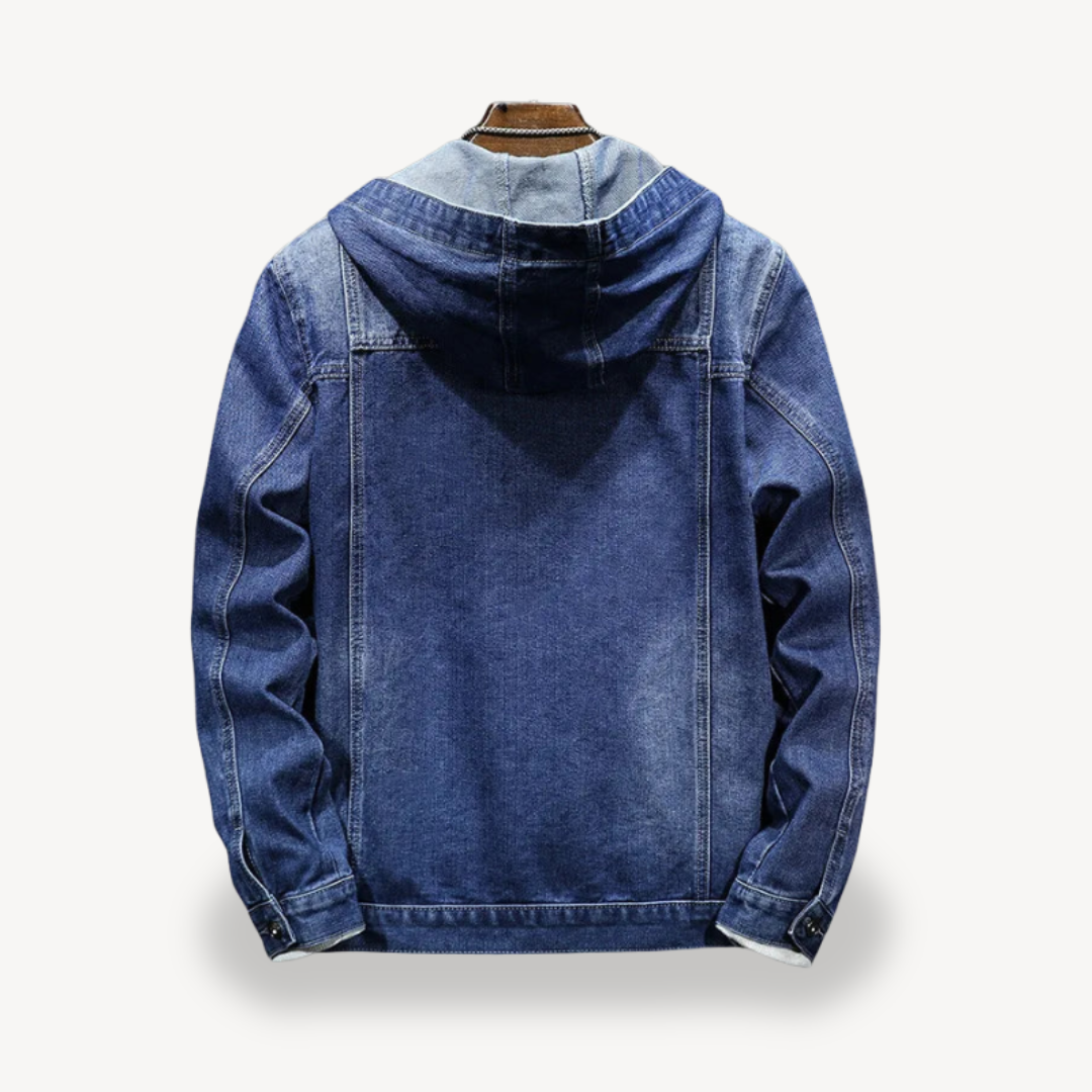 Casual Blue Jeans Hooded Jacket for Men