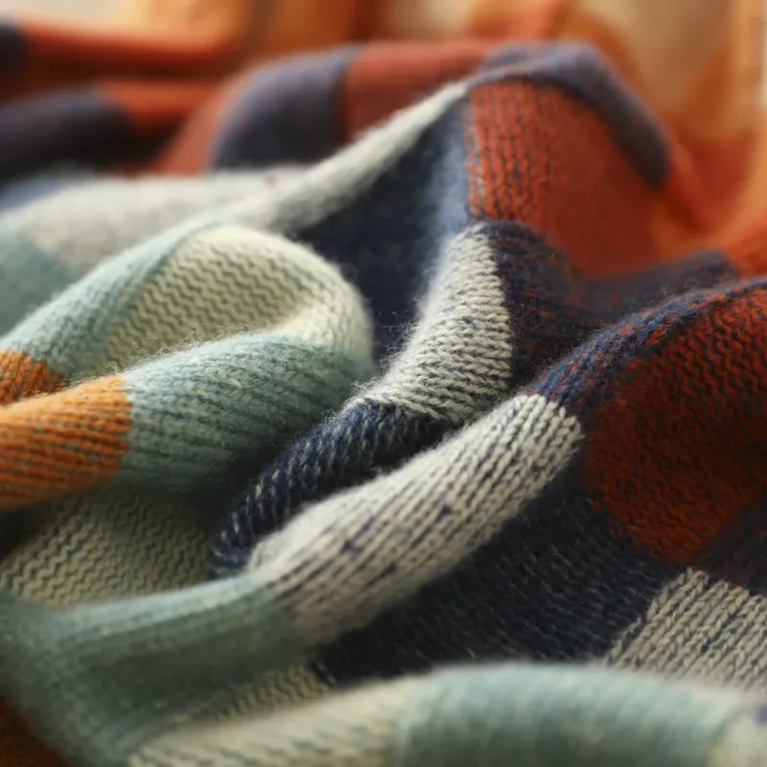 Colorful Plaid Knitted Sweater for Women