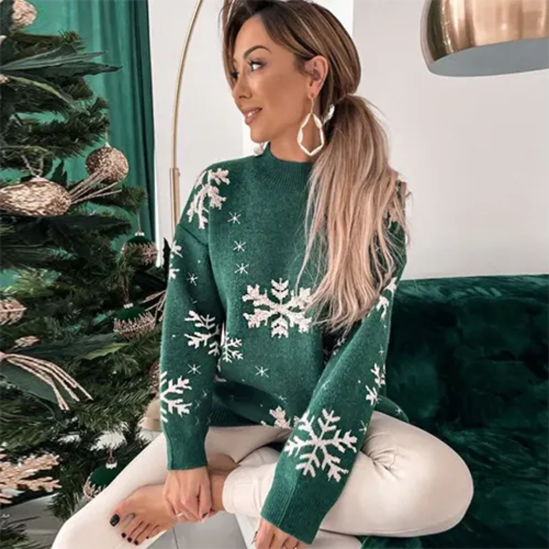 Festive Ladies Holiday Crew Sweater
