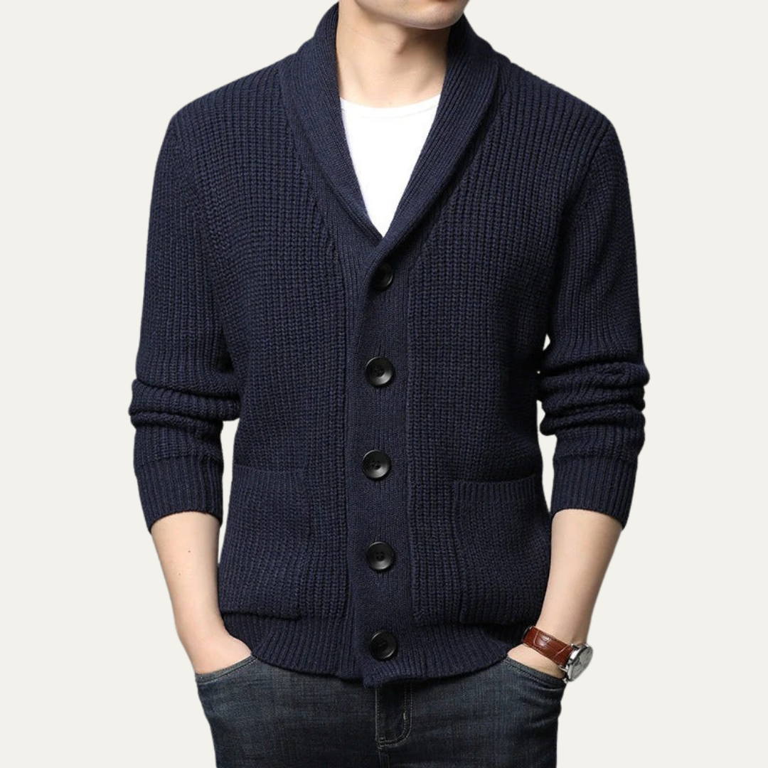 Classic Crew Neck Button Sweater