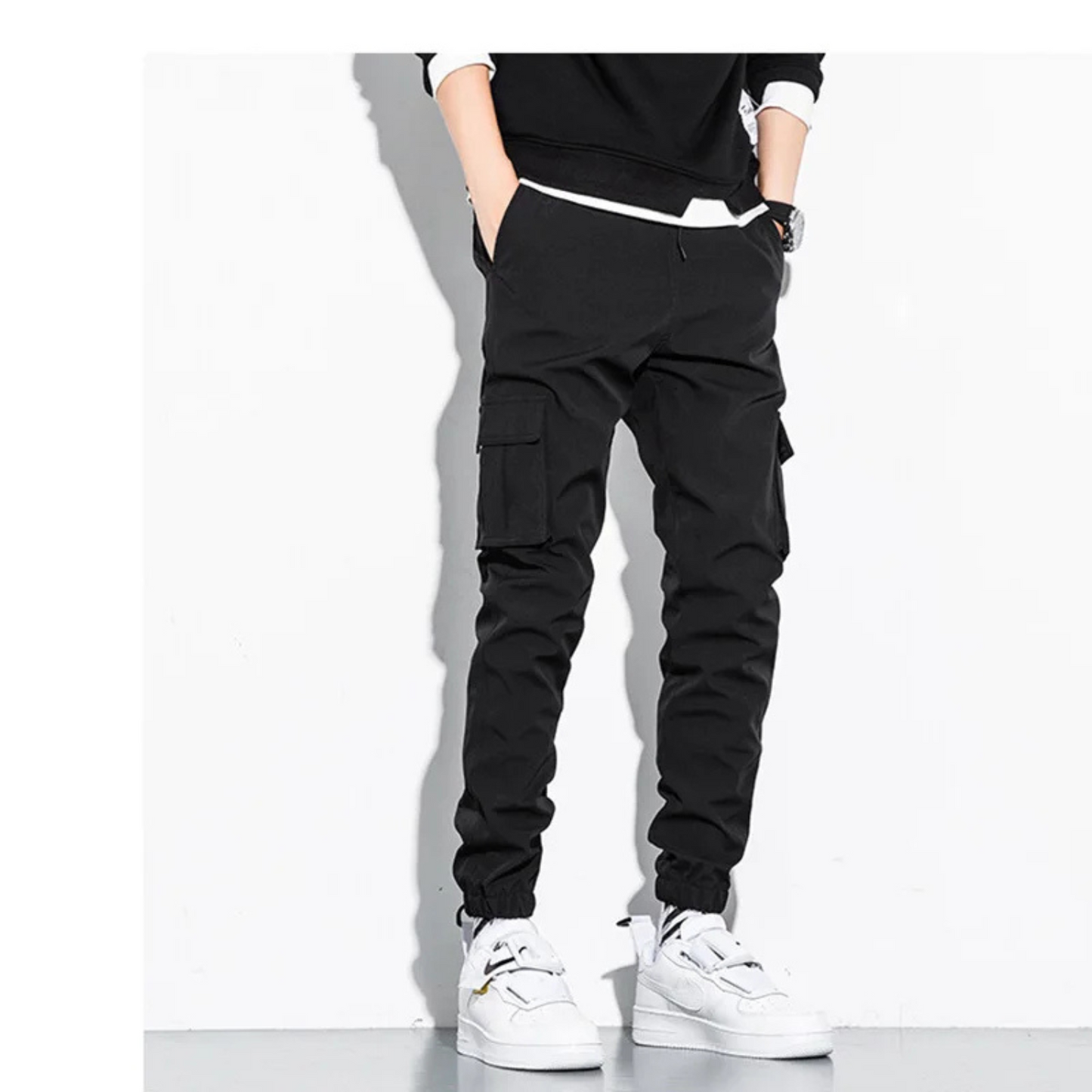 Comfortable Cargo Pants with Stretch Waist and Multiple Pockets