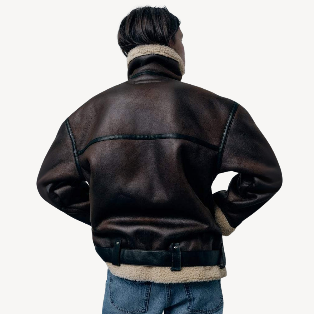 Faux Leather Motorcycle Jacket for Ladies