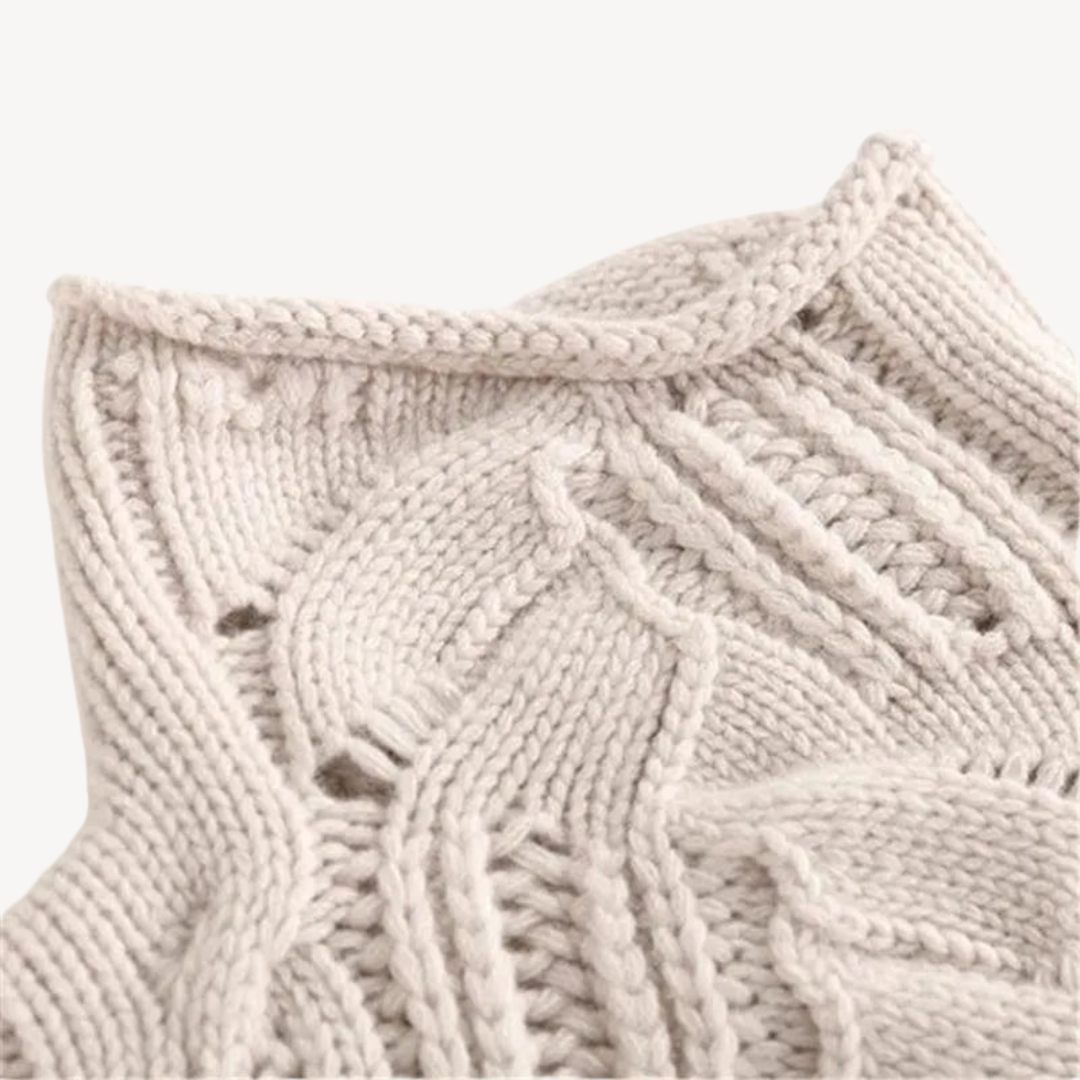 Textured Crew Neck Women's Sweater