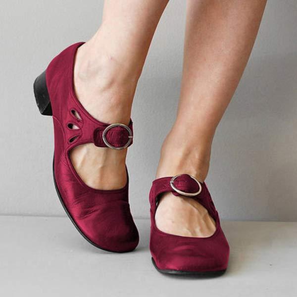 Genuine Leather Buckle Sandals