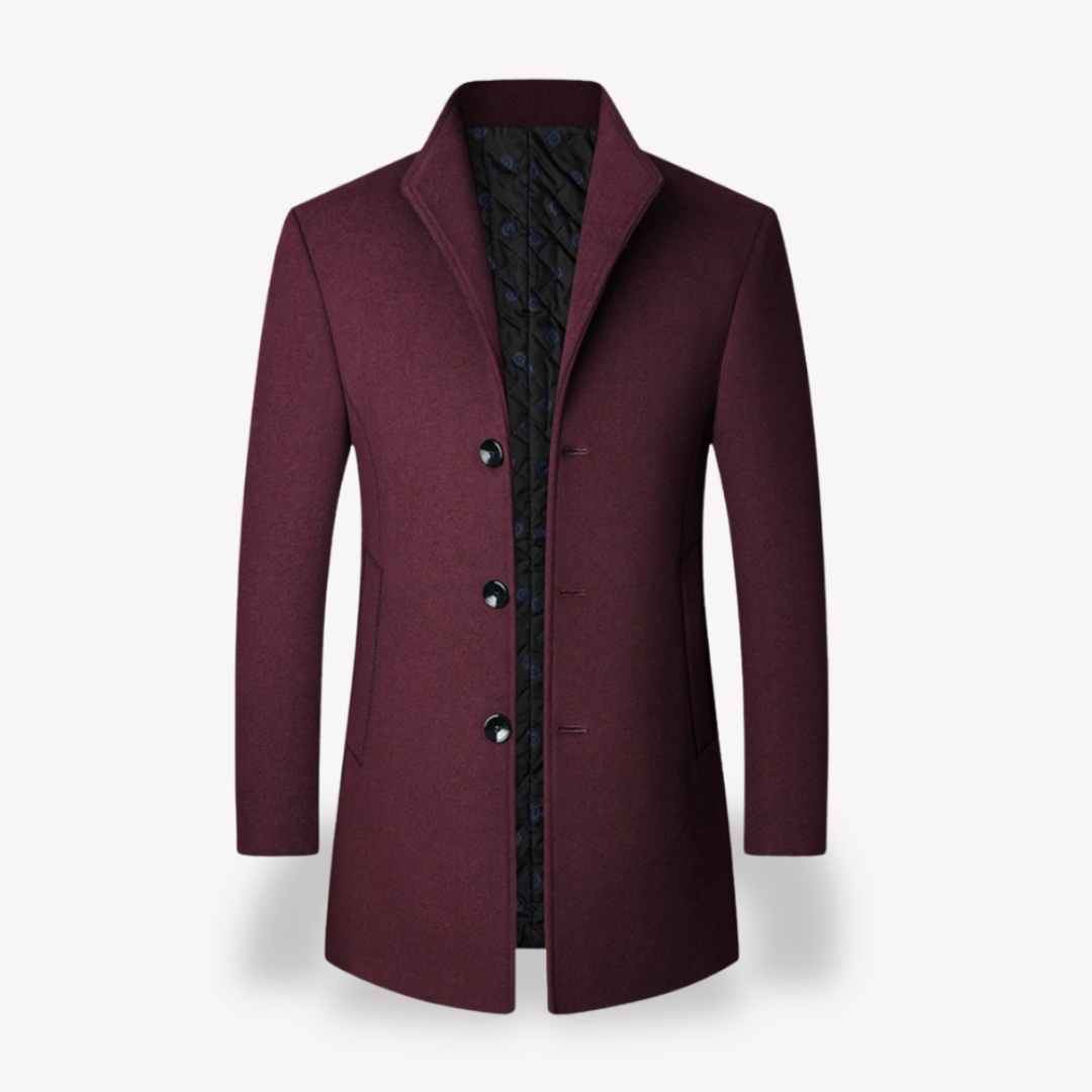 Classic Charcoal Wool Men's Coat
