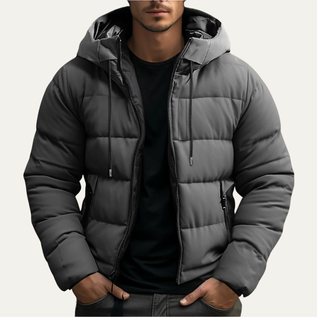 Men's Large Padded Hooded Winter Coat