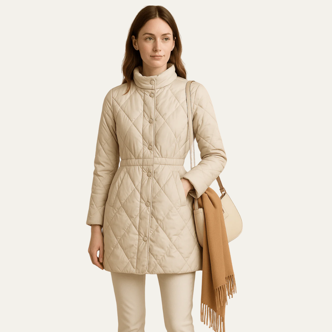 Ladies Luxury Padded Coat with Buttons