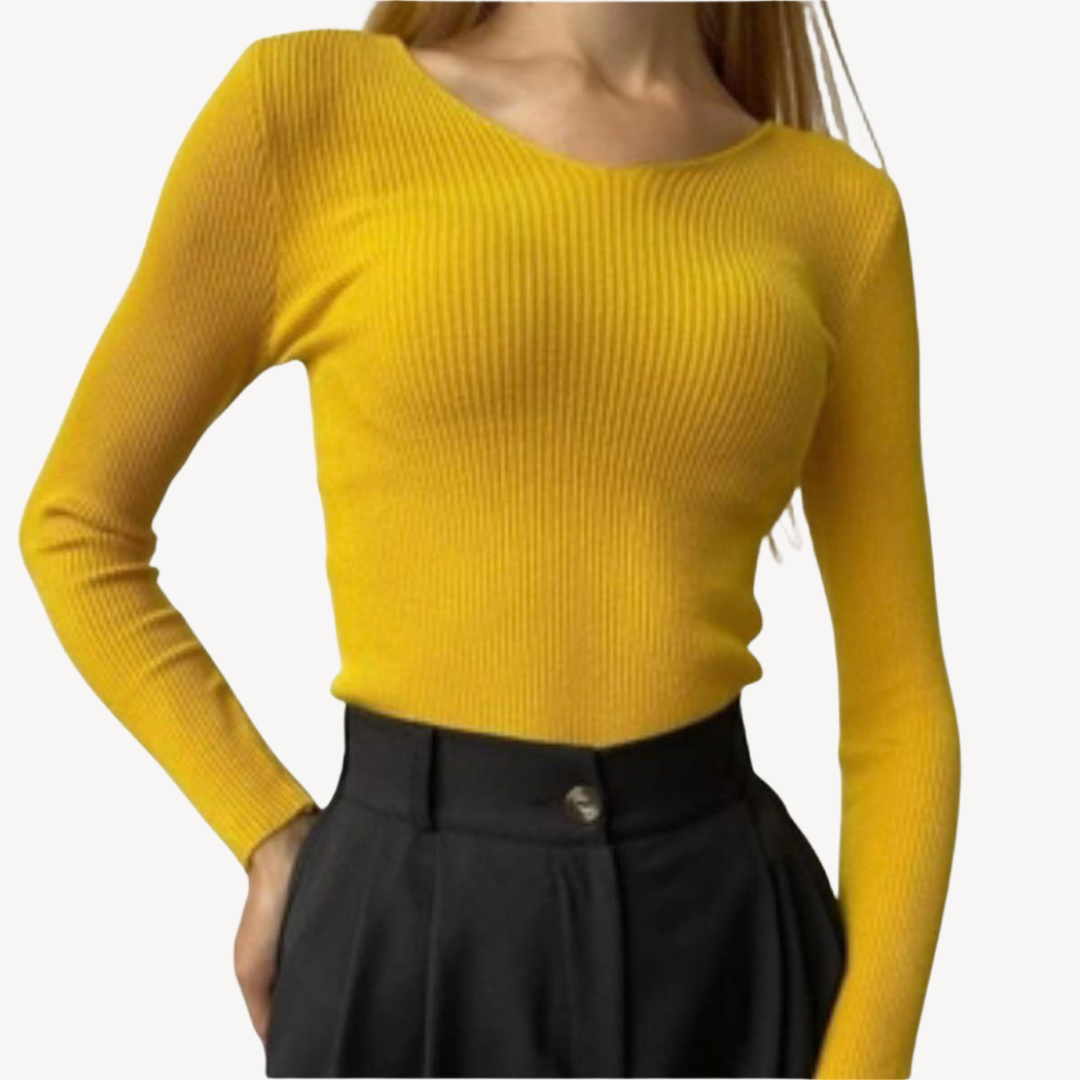 Low Neck Thick Knit Women's Sweater