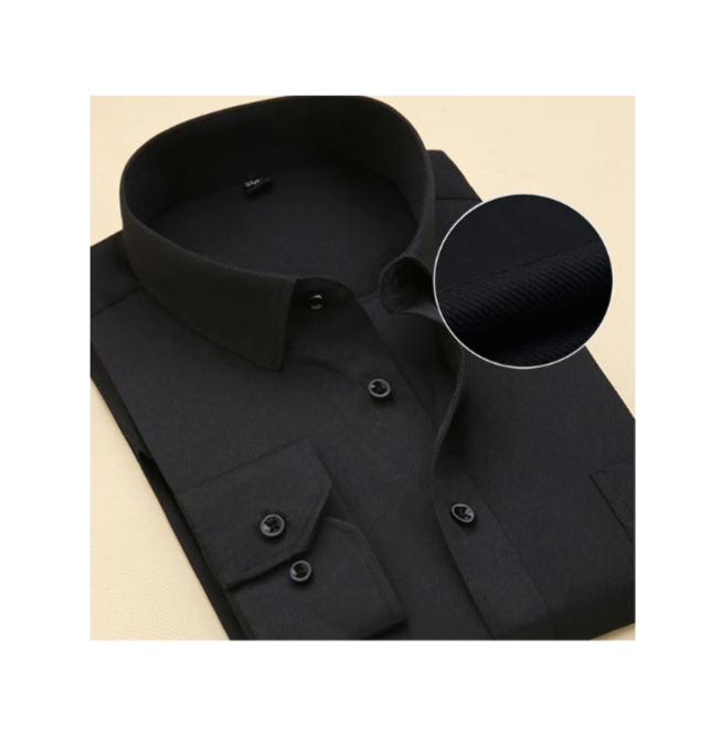 Simple Relaxed Fit Mens Long Sleeve Dress Shirt