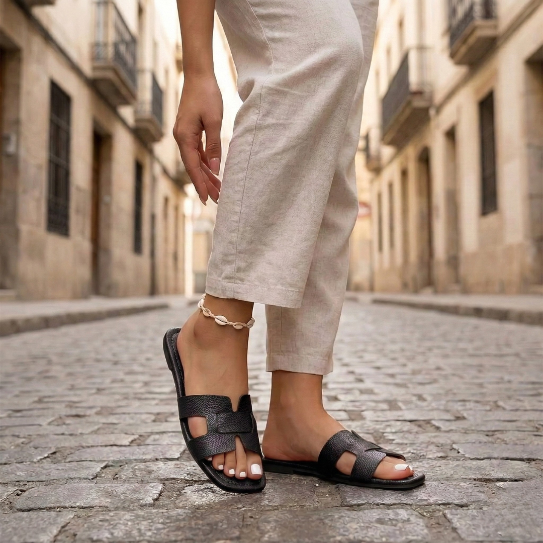 Comfortable Double Buckle Flat Sandals for Women