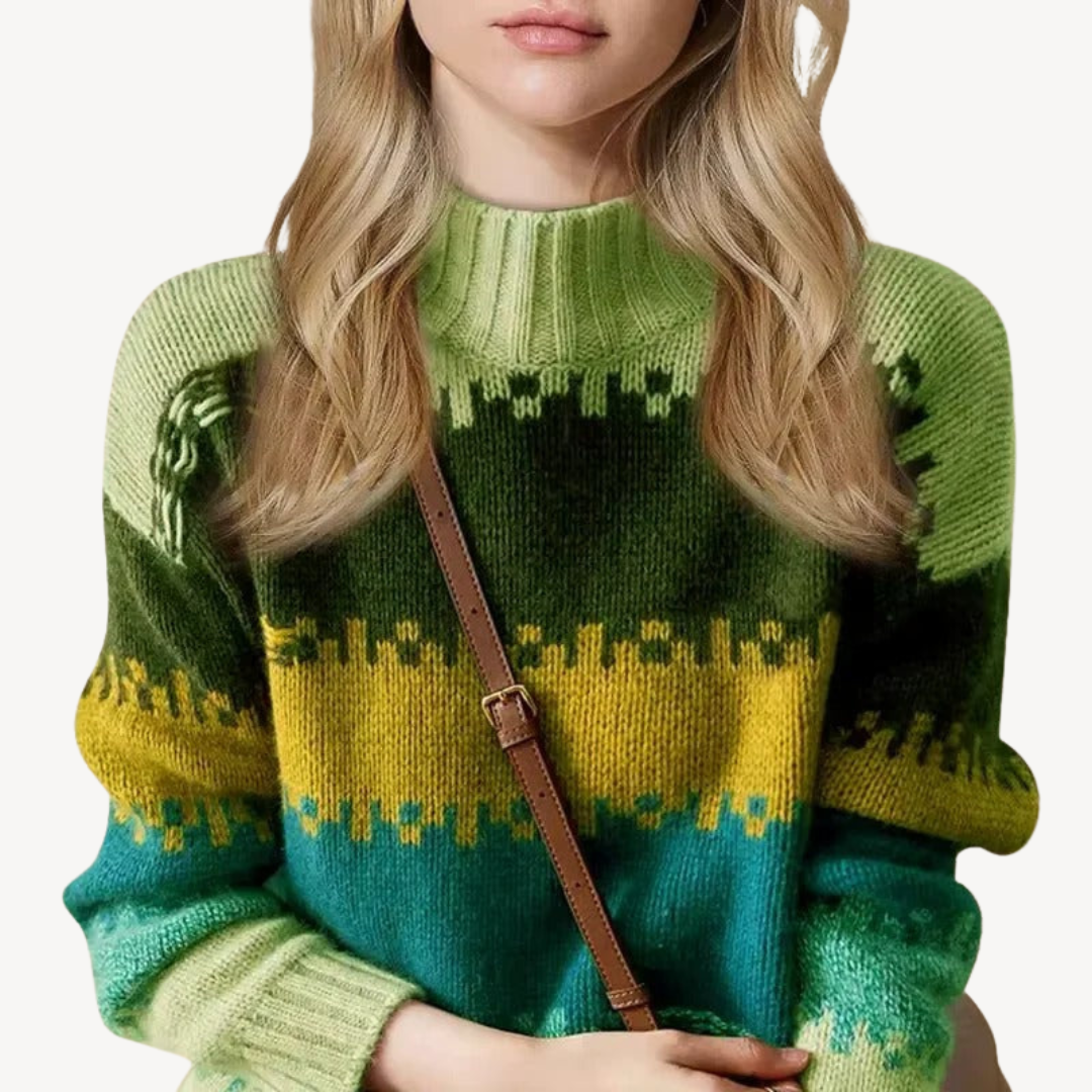 Vibrant Cable Knit Women's Sweater