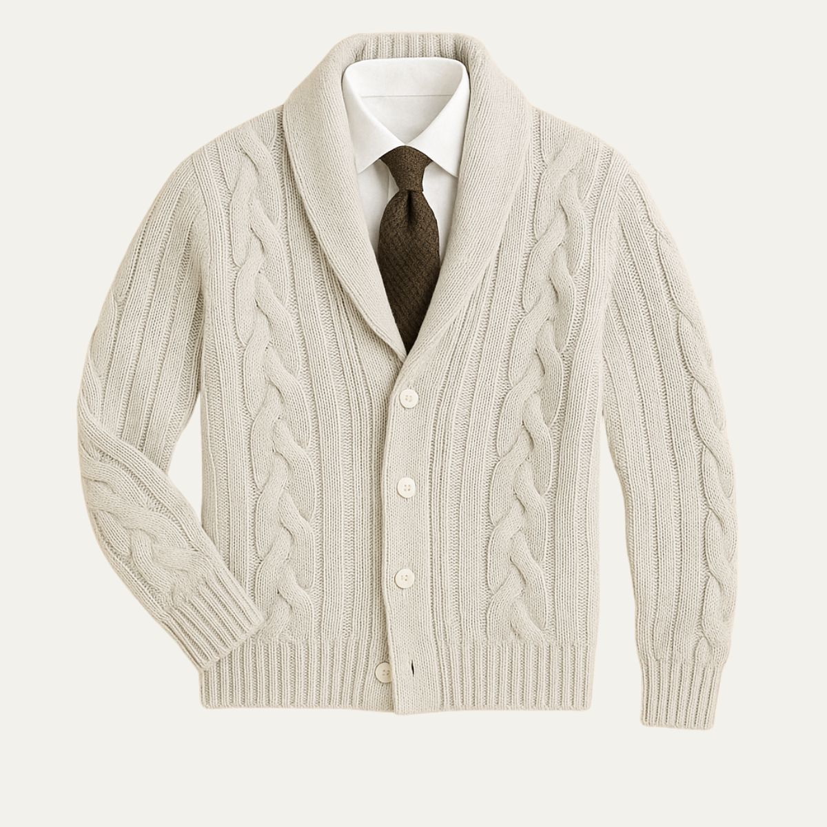 Men's Warm Crew Neck Knitted Cardigan