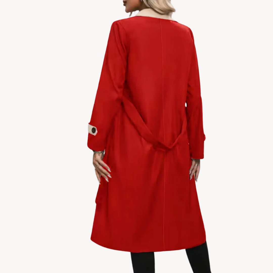 Classic Double Breasted Long Coat for Women