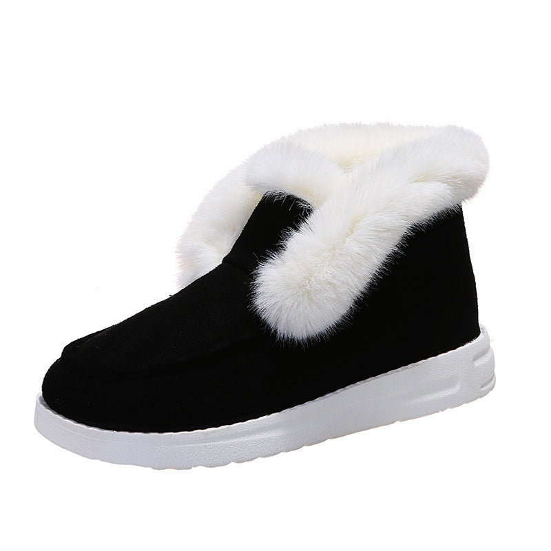 Warm Lace Up Hidden Wedge Boots Fur Lined Platform Ankle Booties