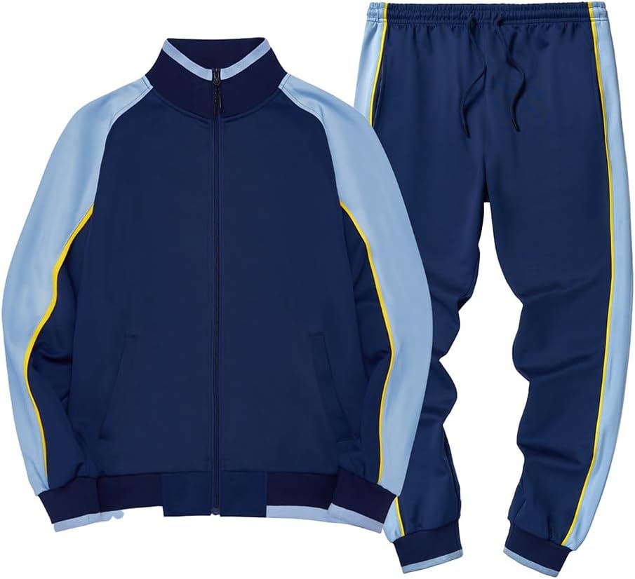 Athletic 2-Piece Mens Tracksuit with Bold Stripes