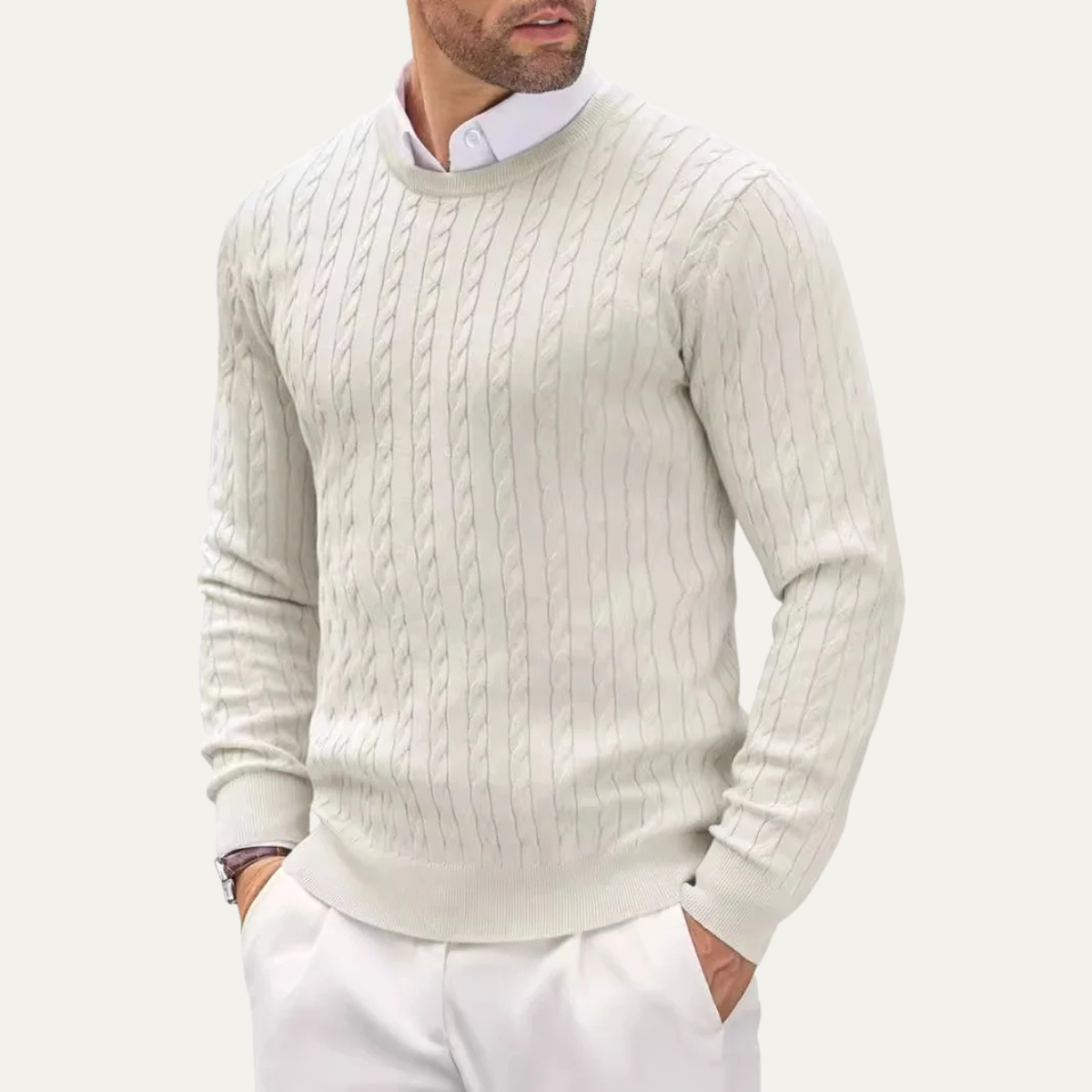 Comfortable Mens Classic Crew Neck Sweater