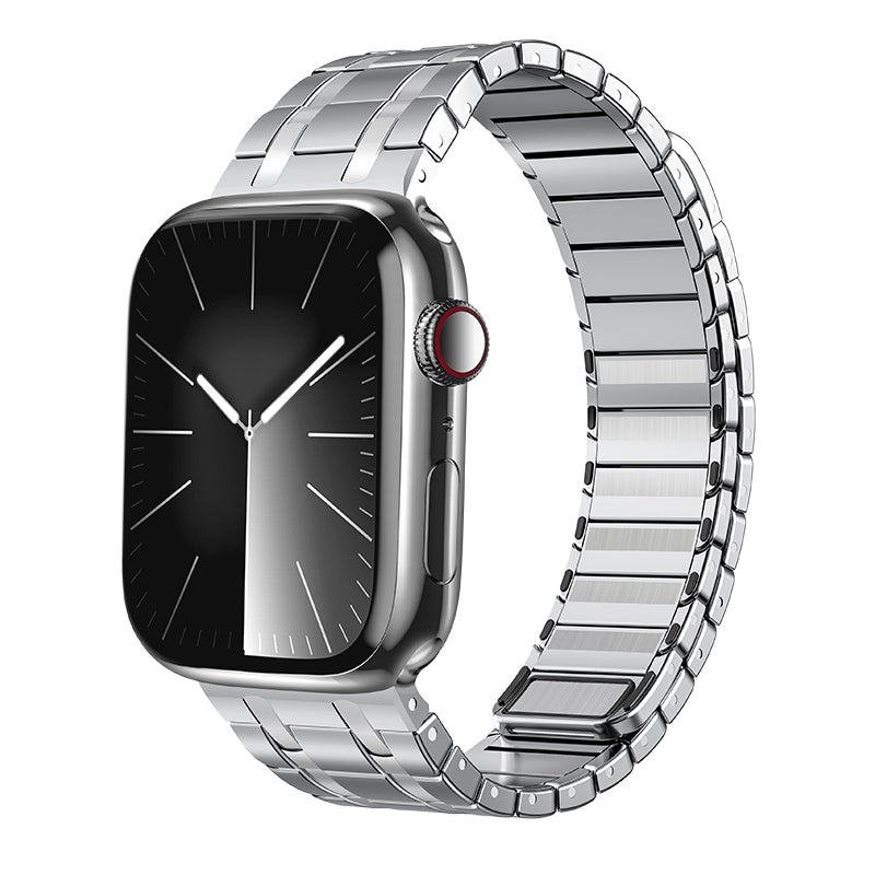 Sleek Silver Magnetic Apple Watch Strap