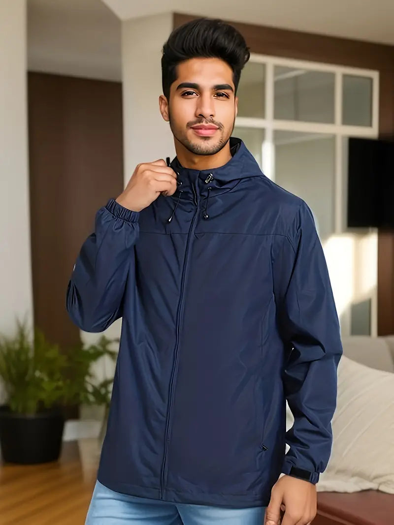 Breathable Men's Rain Hooded Jacket