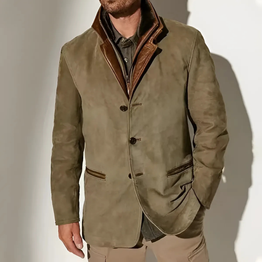 Classic Contrast Collar Mens Jacket