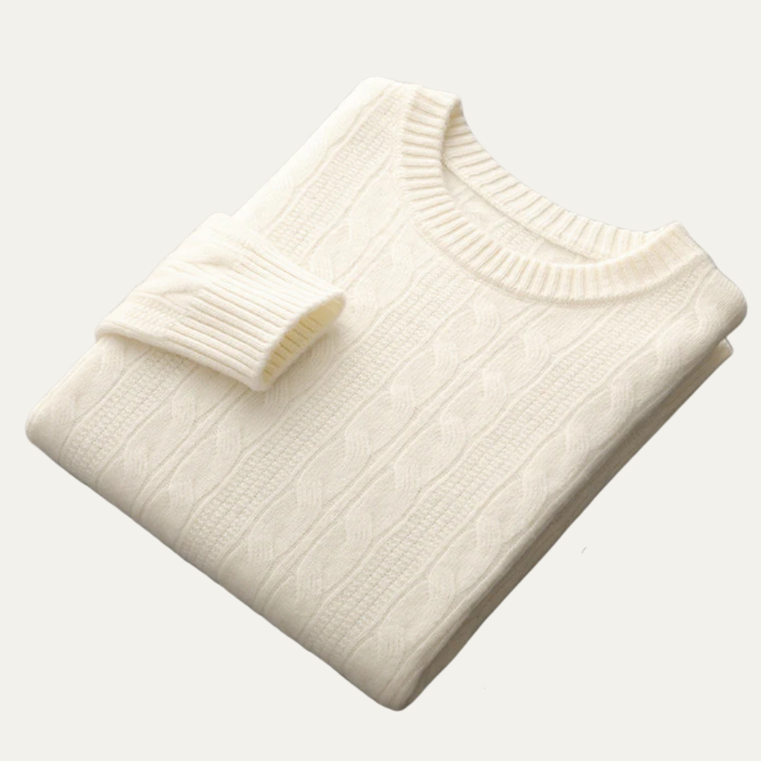 Warm Traditional Knit Crew Neck Sweater