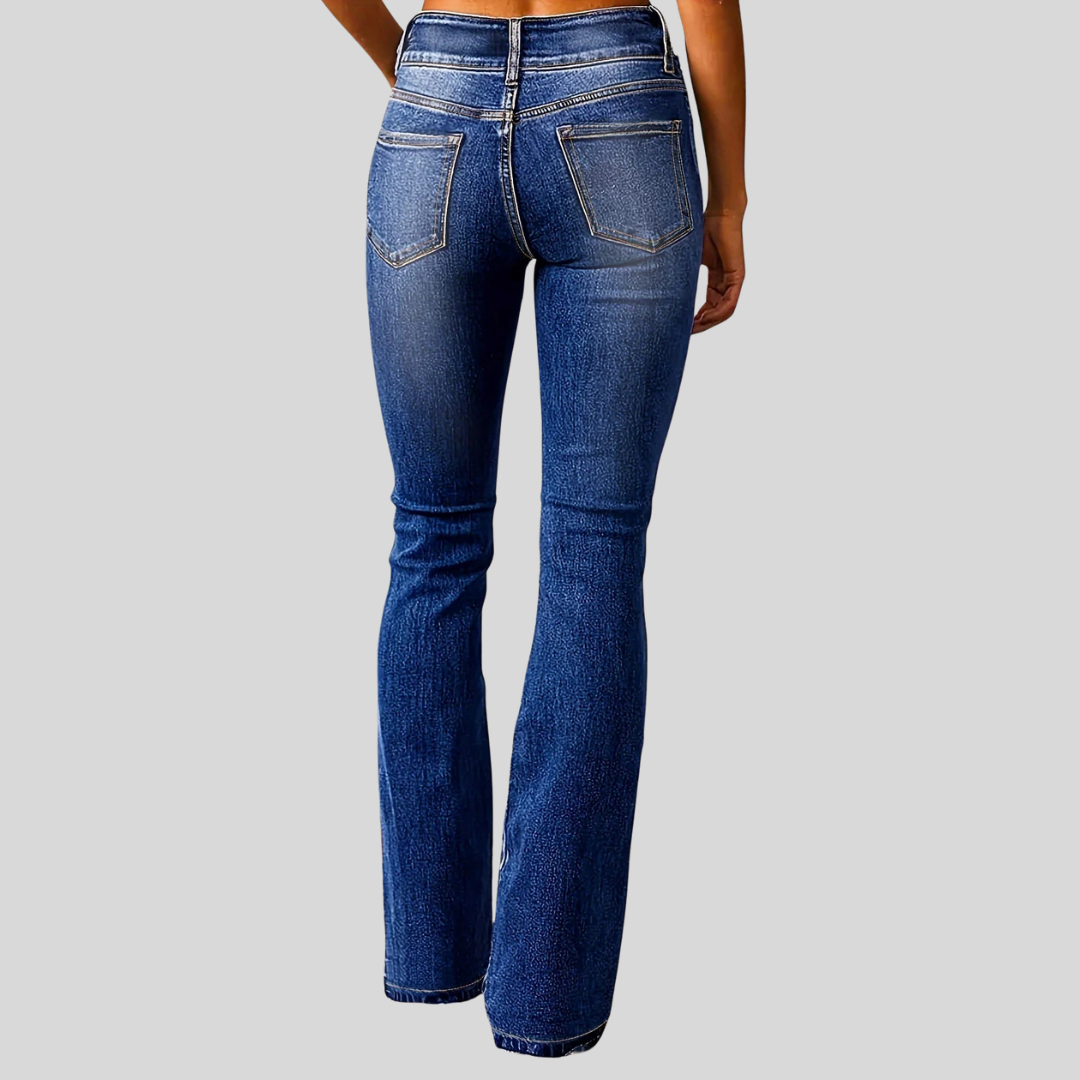 Trendy High Waisted Wide Leg Jeans