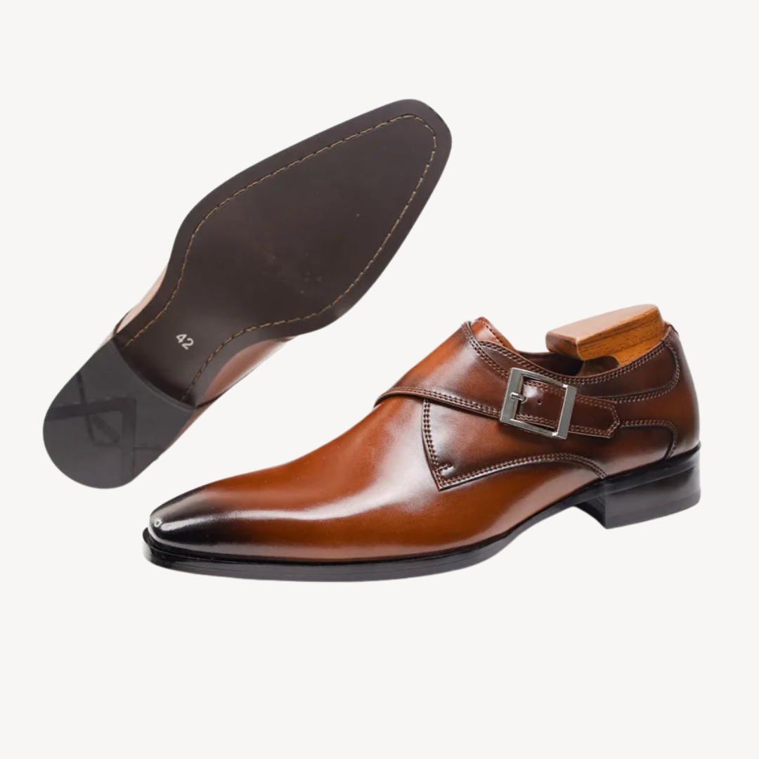 Comfortable Genuine Leather Business Shoes with Buckle