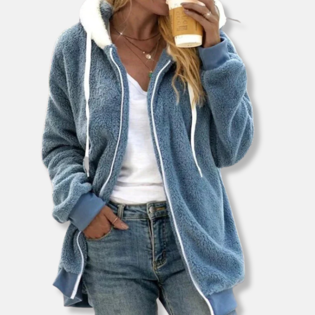 Relaxed Fit Zip Up Hoodie Jacket