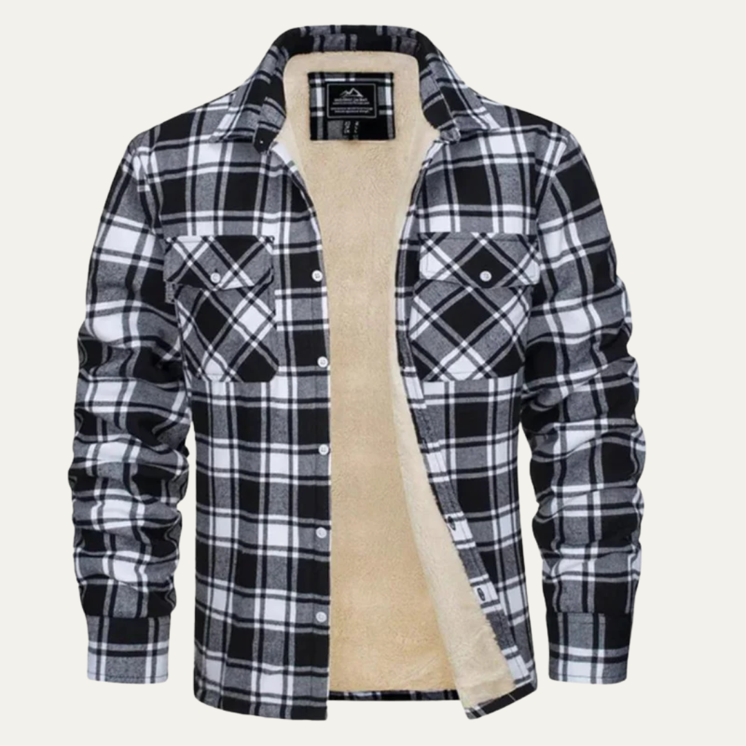 Men's Thick Corduroy Shearling Lined Bomber Jacket