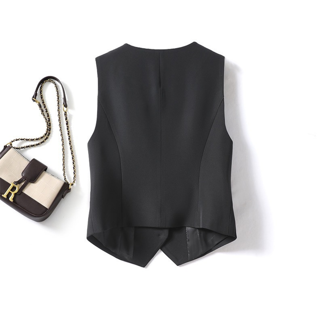 Stylish Open-Front Sleeveless Waistcoat Vest