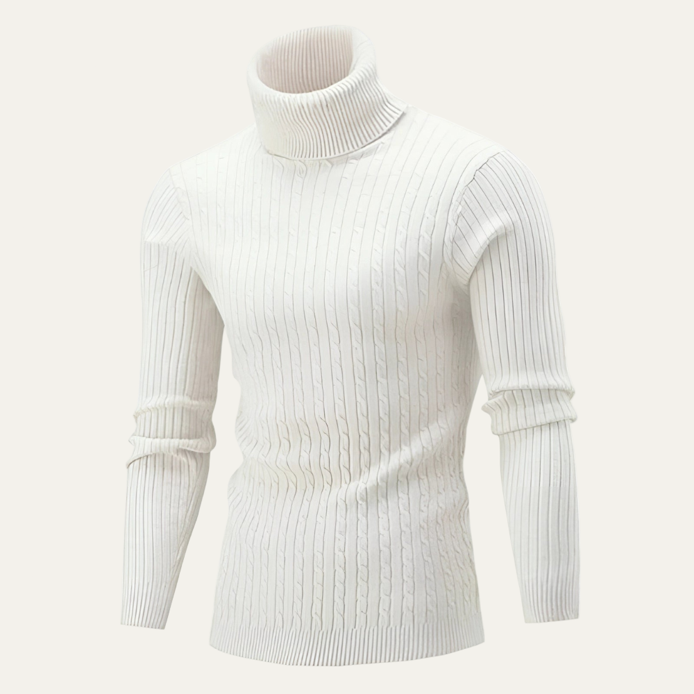 Men's Classic Fit Crew Neck Sweater with Textured Knit