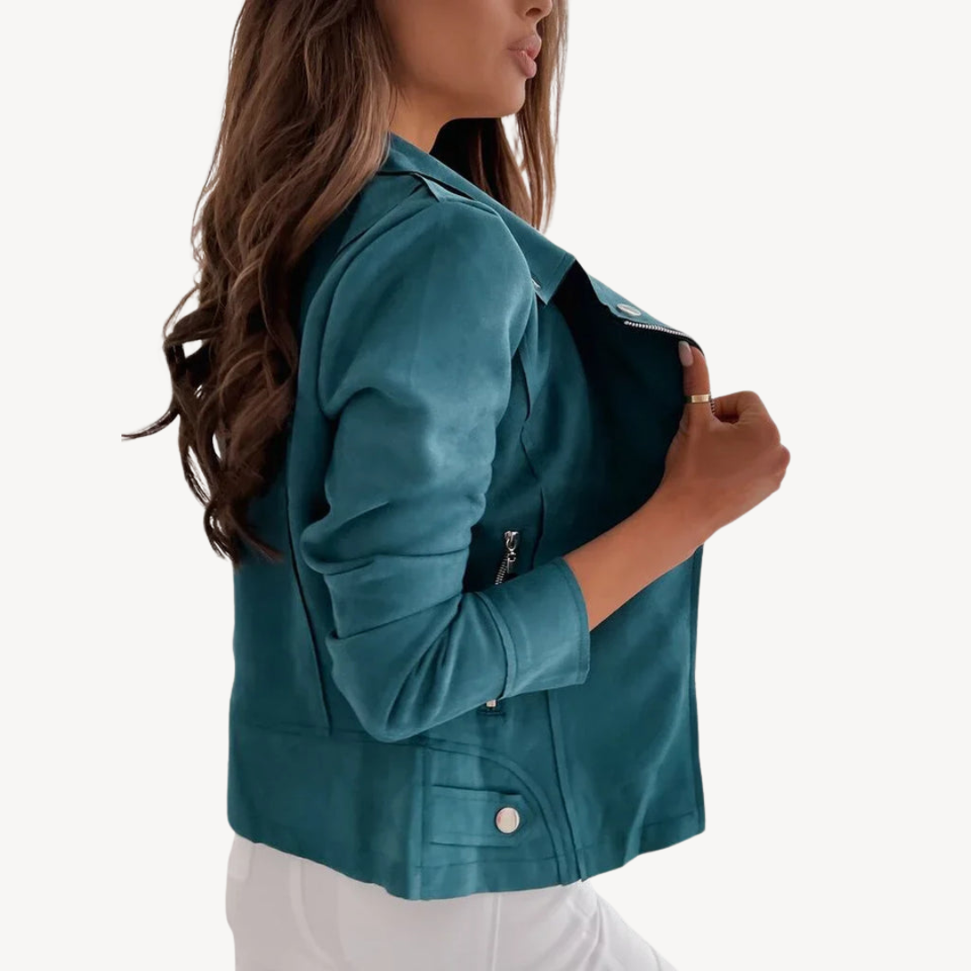 Vintage Style Synthetic Leather Jacket