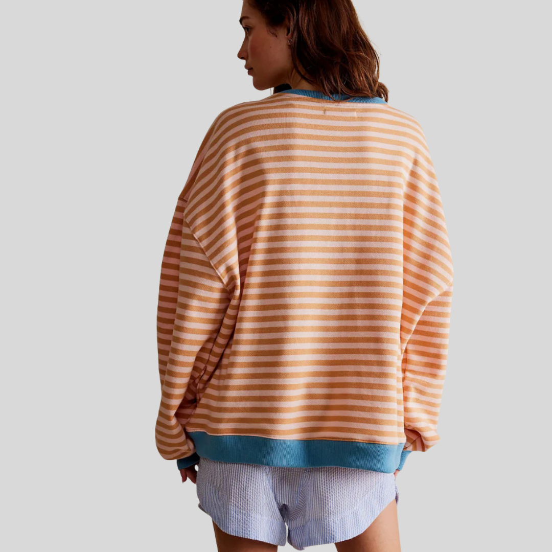 Fun Colorful Stripe Crew Sweater