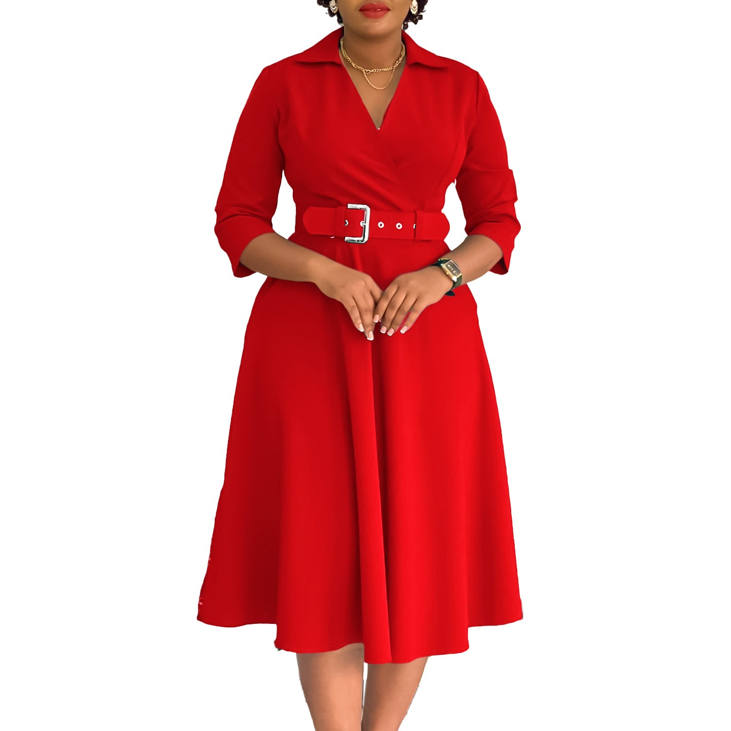 Slim Fit 3/4 Sleeve Ladies Evening Dress