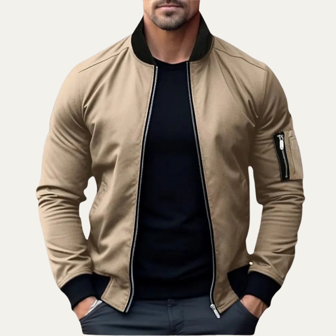 Men's Vintage Style Zip Up Flight Jacket