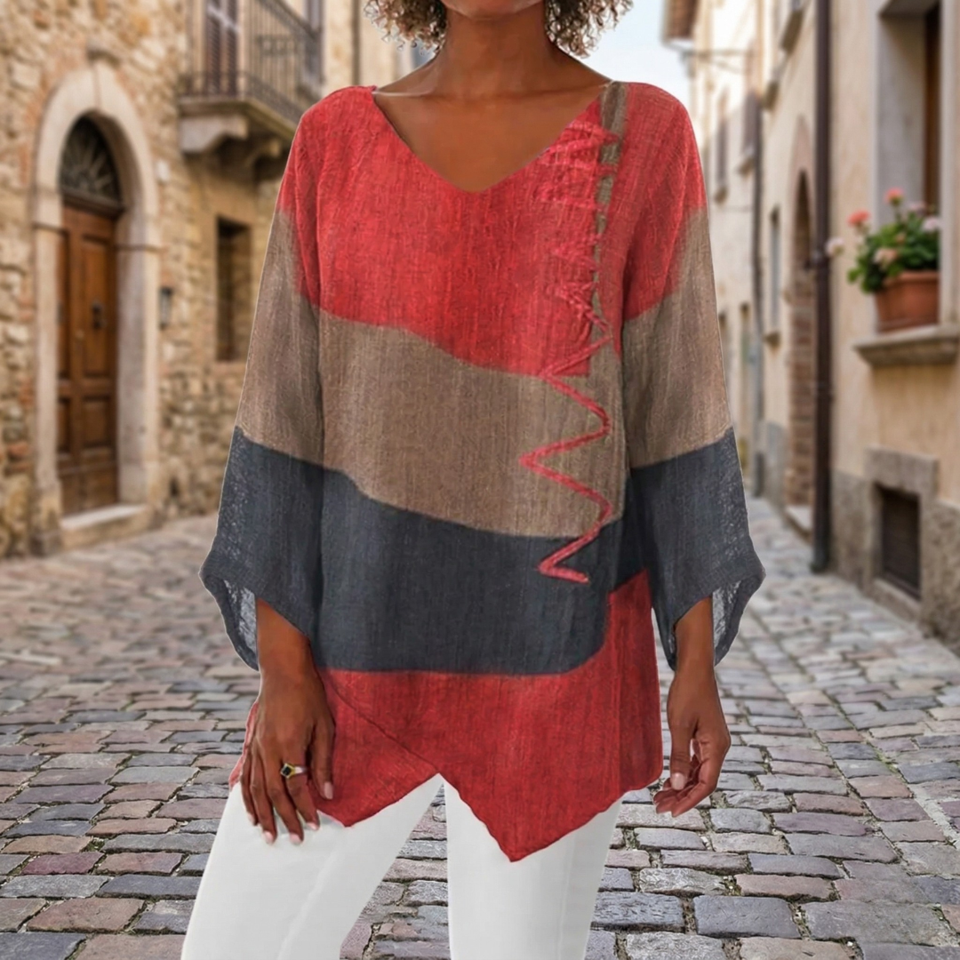 Relaxed Fit V Neck Tunic Shirt Comfortable Casual Top