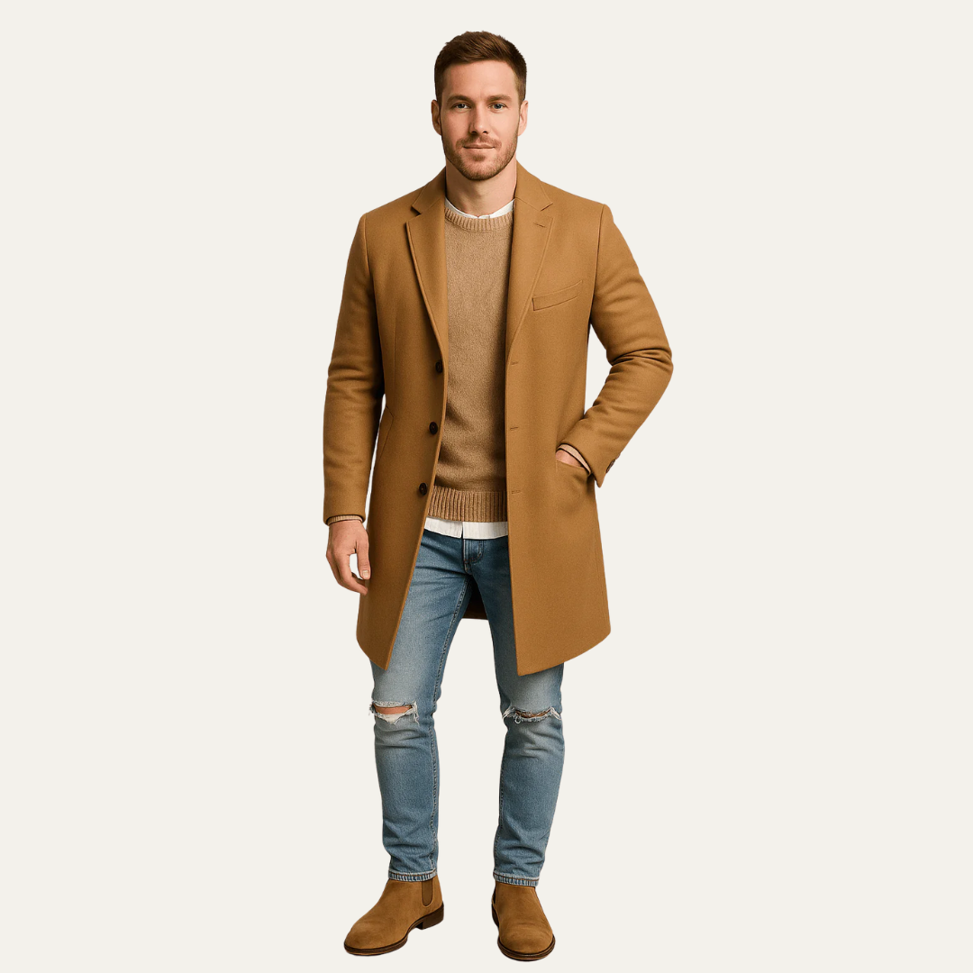 Men's Slim Fit Knee Length Coat