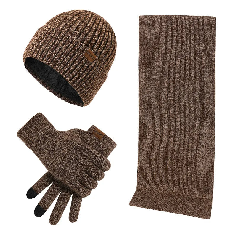 Warm Men's Winter Accessory Set Hat Scarf Gloves