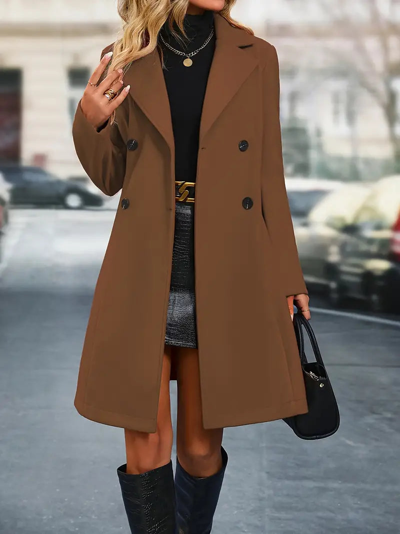Classic Waterproof Ladies Trench Coat with Lapel