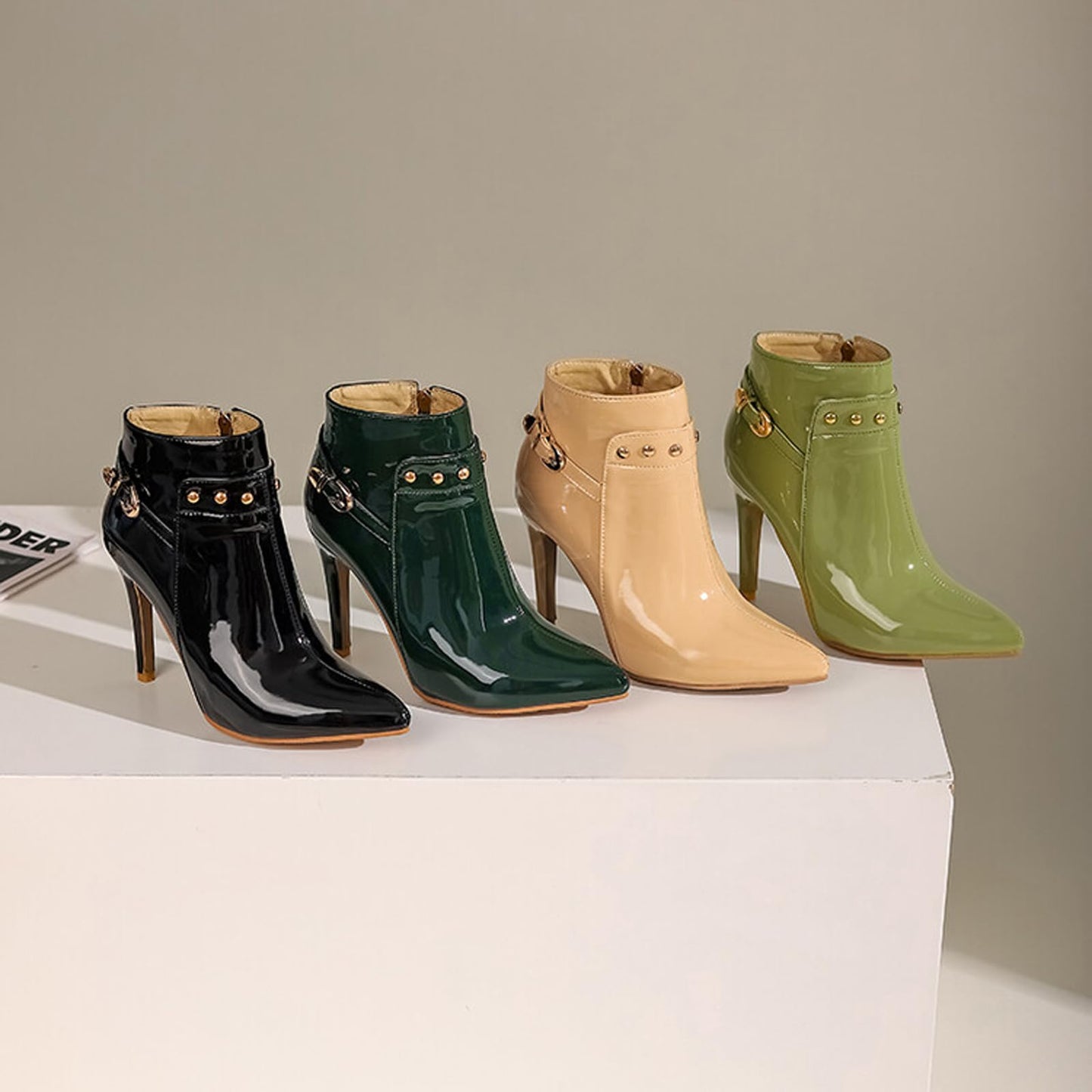 Black Genuine Leather Ankle Boots