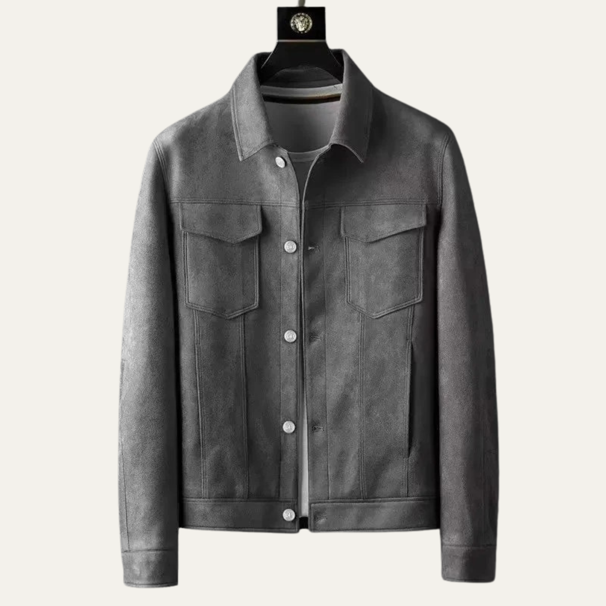 Men's Synthetic Leather Vintage Denim Jacket